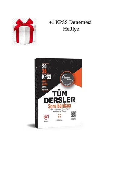 2026 KPSS Lise Önlisans Genel Kültür Yetenek Tüm Dersler Soru Bankası Tek Kitap (3000 soru)+Hediyeli ürün görseli 1