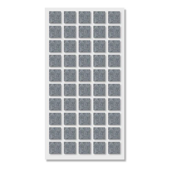 Zemin Koruyucu Keçe 20x20 mm Yapışkanlı (50'li PAKET) Masa Sandalye Mobilya Koltuk Ayak Keçesi Kare ürün görseli 1