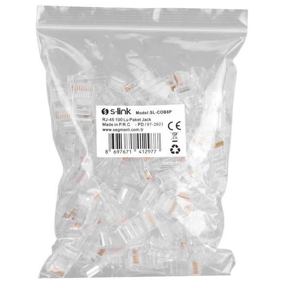 S-link SL-COB8P RJ-45 100 Lü Paket Jack - Resim 3
