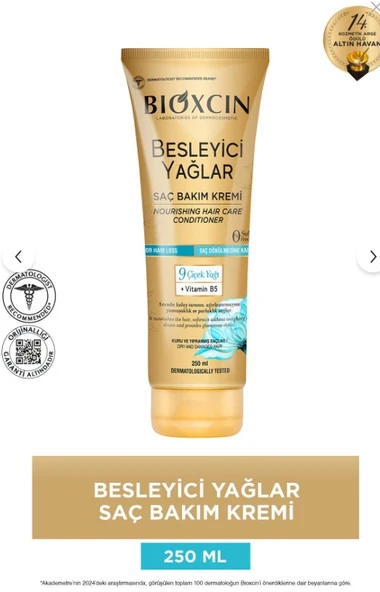 Bioxcin Besleyici Yağlar Saç Bakım Kremi 250 ml - Sülfatsız. Kuru Ve Yıpranmış Saçlar Saç Dökülme Karşıtı ürün görseli 1