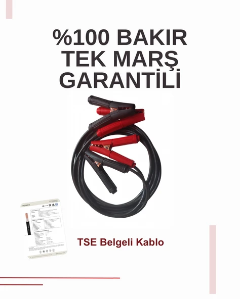 Voltarun Saf Bakır (TSE Belgeli) Akü Takviye Kablosu-2,2m ürün görseli 1