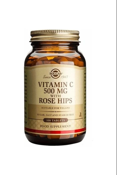 Solgar Vitamin C with Rose Hips 500 mg 100 Tablet ürün görseli 1
