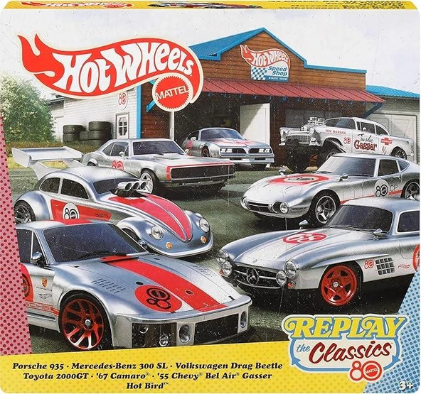 Hot Wheels JHF01 Silver Series Replay The Classics Mattel 80 Years ürün görseli 1