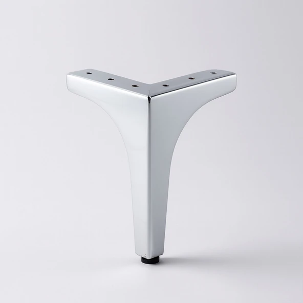 Metalon 15 cm Gümüş Krom Metal Mobilya Ayağı Modern Koltuk Dayanıklı Üçgen Ünitesi Ayağı Ayakları ürün görseli 1