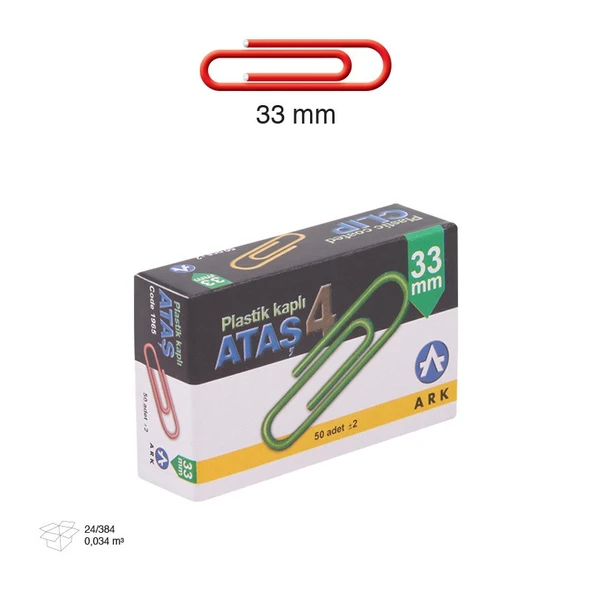 33 mm PVC Ataş Renkli 50'li 4 Adet ürün görseli 1