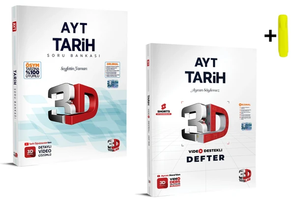 3D Yayınları Ayt Video Destekli Tarih Defter ve Soru Bankası Seti ürün görseli 1