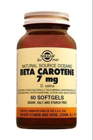 Solgar Beta Carotene 7 mg 60 Kapsül - Resim 2