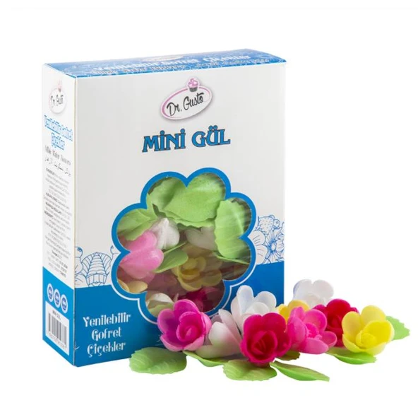 Dr.Gusto Yenilebilir Renkli Mini Gül ürün görseli 1