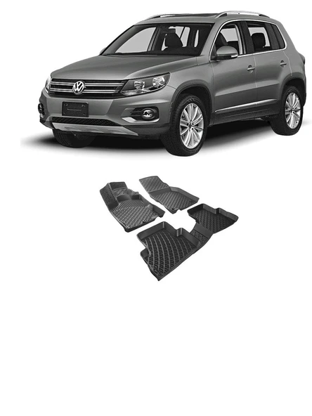 vw tiguan (2007-2016) uyumlu 3d havuzlu paspas ürün görseli 1