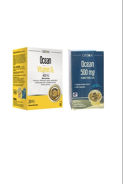 Ocean Vitamin D3 400 Sprey 20 ml ve Saf Balık Yağı 500 mg 60 Kapsül ürün görseli 1