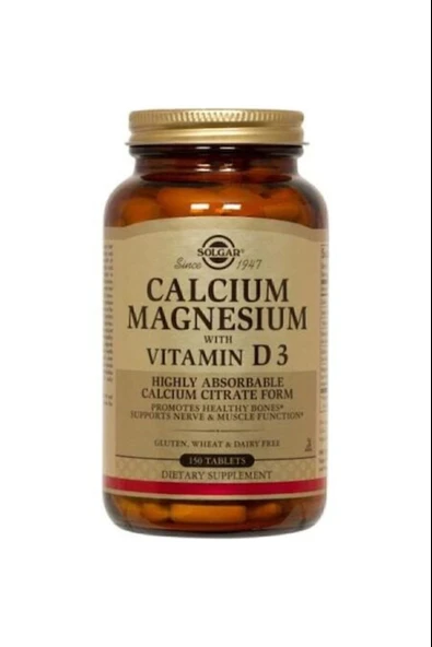 Solgar Calcium Magnesium Vitamin D3 150 Tablet - Resim 3