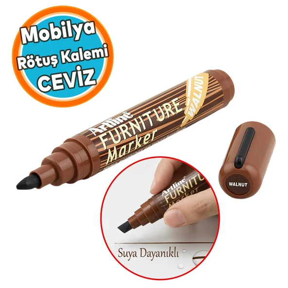 Mobilya Rötuş Kalemi Ceviz Renk Ahşap Masa Parke Dolap Kalemi Çizik Giderici Çatlak Kapatıcı ürün görseli 1