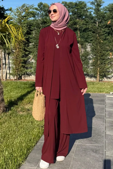 Yaren Üçlü Takım Bordo ürün görseli 1