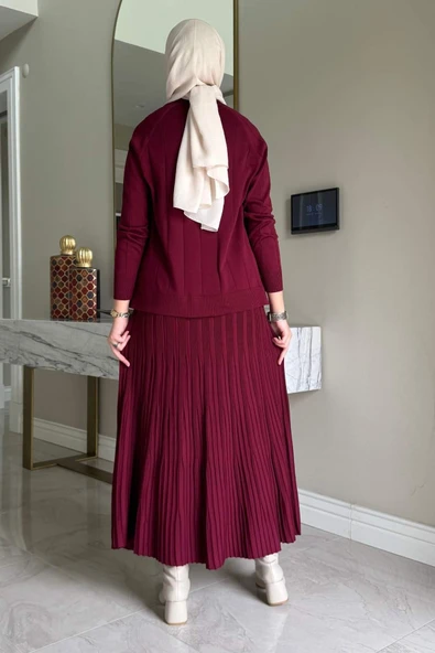 Yonca Triko Takım Bordo - Resim 5