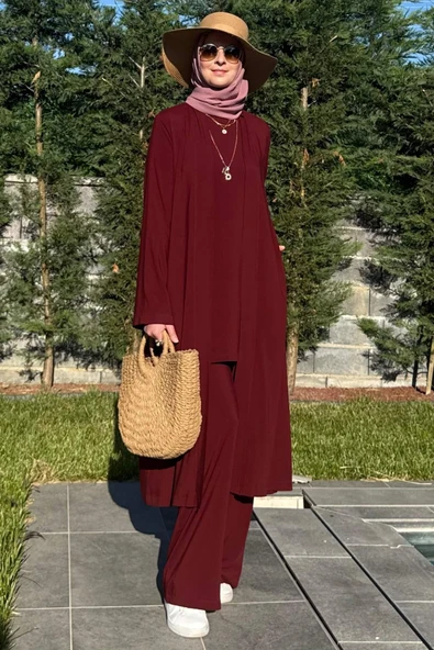 Yaren Üçlü Takım Bordo - Resim 4