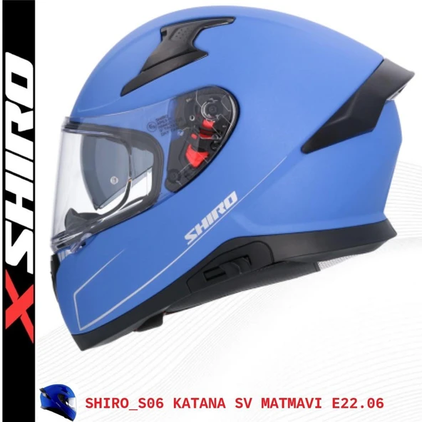 SHIRO 4150 S06 KASK FF KATANA M 5758 MATMAVİ(GÖZLÜKLÜ) ürün görseli 1