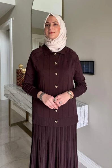 Yonca Triko Takım Acı Kahve - Resim 4