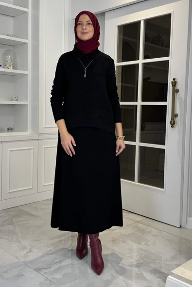 Kumsal Triko Takım Siyah ürün görseli 1