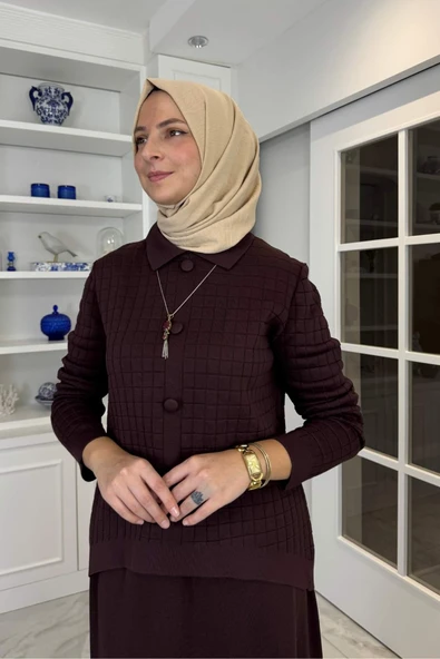Kumsal Triko Takım Acı Kahve - Resim 2