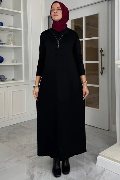 Laçin Triko Elbise Siyah ürün görseli 1