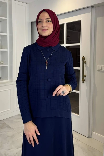 Kumsal Triko Takım Lacivert - Resim 2