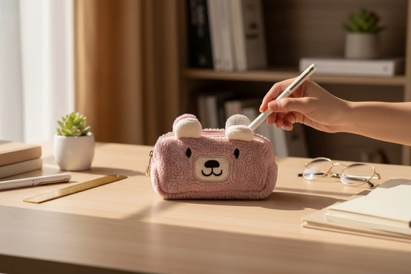 EYCH Peluş Yumuşak Kalemlik Pembe ürün görseli 1
