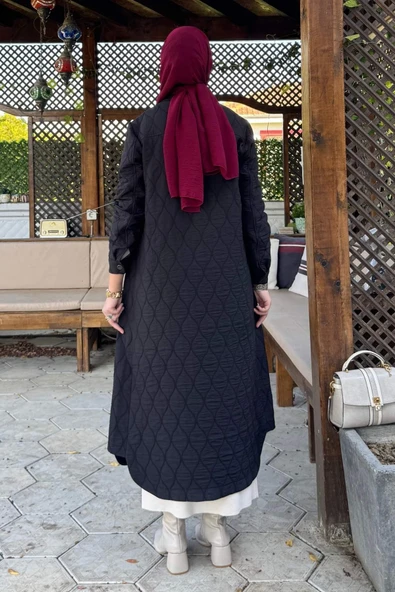 Elmas Kapitone Kap Siyah - Resim 6