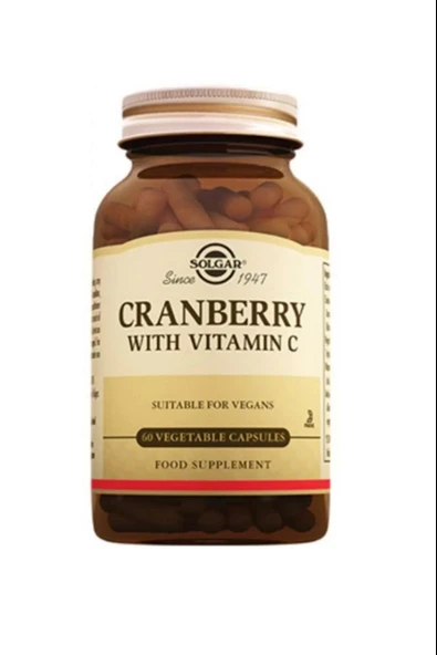 Solgar Cranberry Extract with Vitamin C 60 Kapsül ürün görseli 1