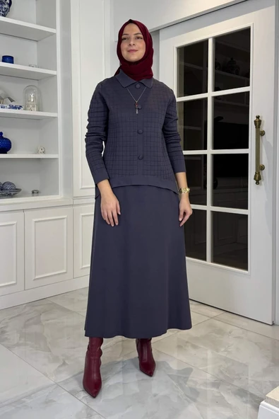 Kumsal Triko Takım Antrasit ürün görseli 1