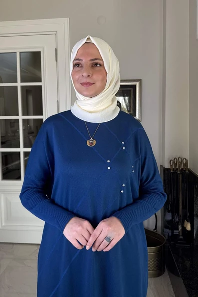 Melda Triko Tunik İndigo - Resim 2