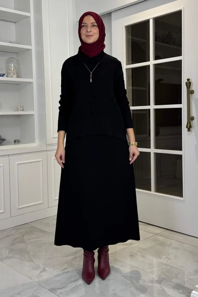 Kumsal Triko Takım Siyah - Resim 6