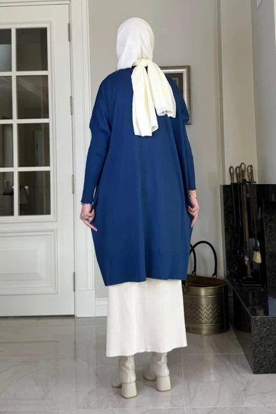 Melda Triko Tunik İndigo - Resim 5