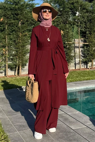 Yaren Üçlü Takım Bordo - Resim 9