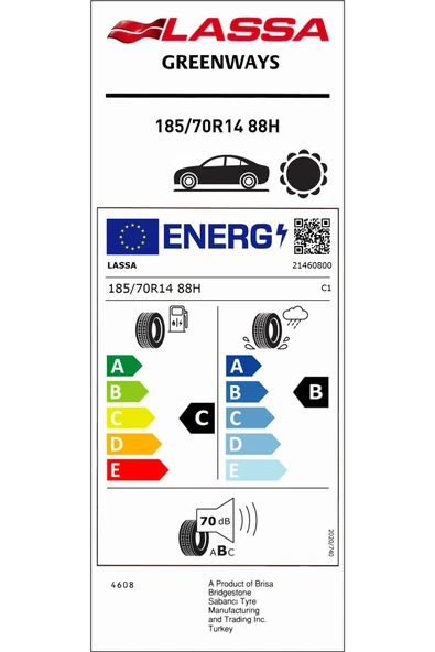 Lassa 185-70R14 88H GREENWAYS - Resim 3