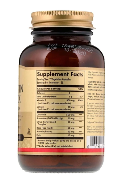 Solgar Quercetin Complex 50 Kapsül - Resim 2