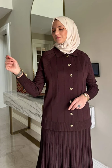 Yonca Triko Takım Acı Kahve - Resim 2
