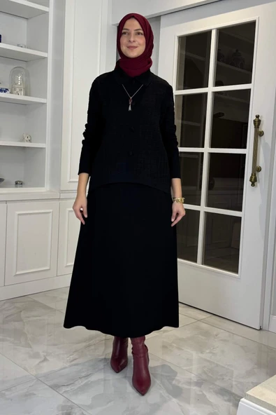 Kumsal Triko Takım Siyah - Resim 3