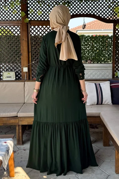 Süreyya Gömlek Elbise Zümrüt - Resim 5
