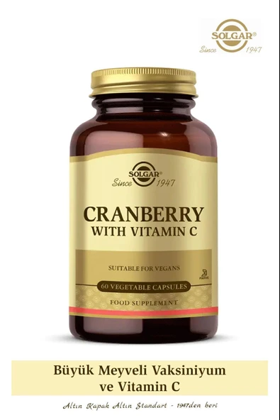 Solgar Cranberry Extract with Vitamin C 60 Kapsül ürün görseli 1