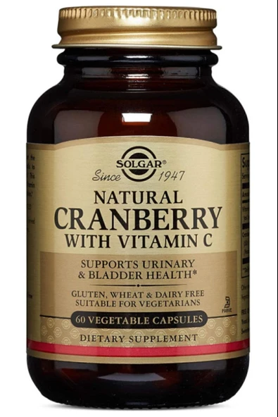 Solgar Cranberry Extract with Vitamin C 60 Kapsül ürün görseli 1