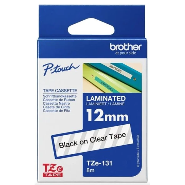 Brother TZE-131 12mm x 8mm Laminasyonlu Etiket ürün görseli 1