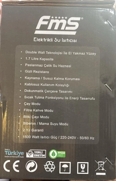 FMS E4001 Life Pro Kettle Siyah - Resim 2