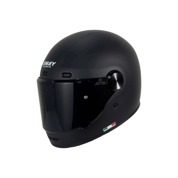 KASK SWAY SW-V6 RETRO MAT SİYAH ürün görseli 1