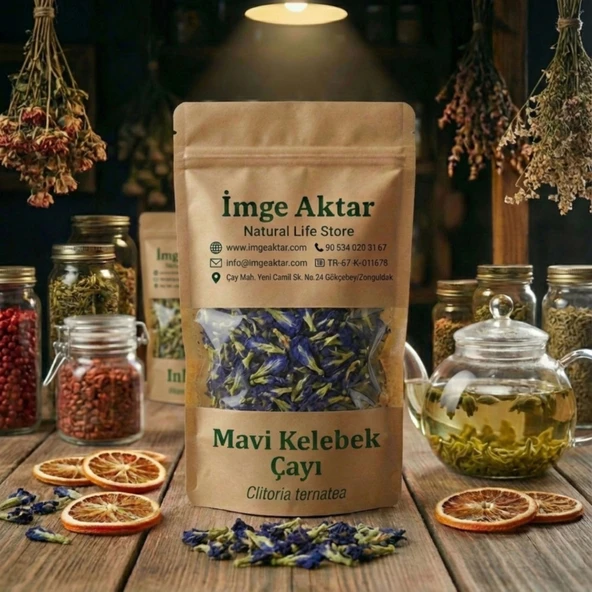 Mavi Kelebek Çayı (Blue Butterfly Pea) - Renk Değiştiren Mavi Çay 25g ürün görseli 1