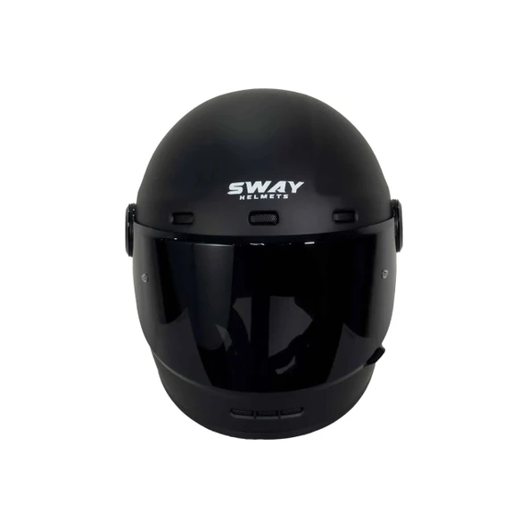 KASK SWAY SW-V6 RETRO MAT SİYAH - Resim 3