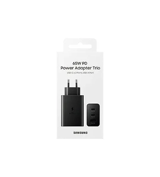 SAMSUNG EP-T6530NBEGWW TYPE C&TYPE A HIZLI ŞARJ ALETİ ÜÇLÜ (65W-25W-15W) SİYAH ürün görseli 1