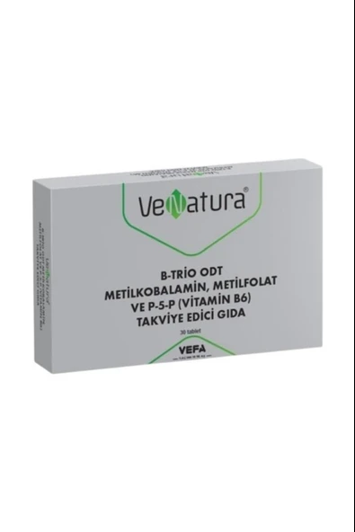 Venatura B-Trio ODT Metilkobalamin Metil Folat ve Vitamin B6 30 Tablet ürün görseli 1