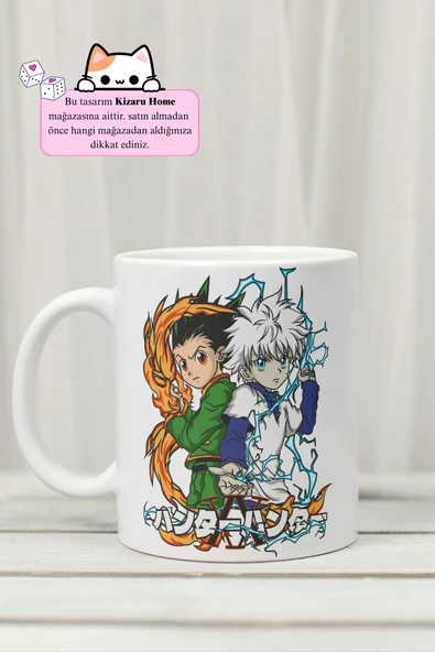 Hunter x Hunter - Gon and Killua Anime Tasarım Baskılı Porselen Kupa Bardak ürün görseli 1
