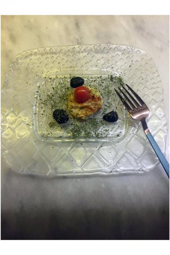 İkram Dünyası Dikdörtgen Cam Meze Tabağı 4 lü 19x23 cm ürün görseli 1