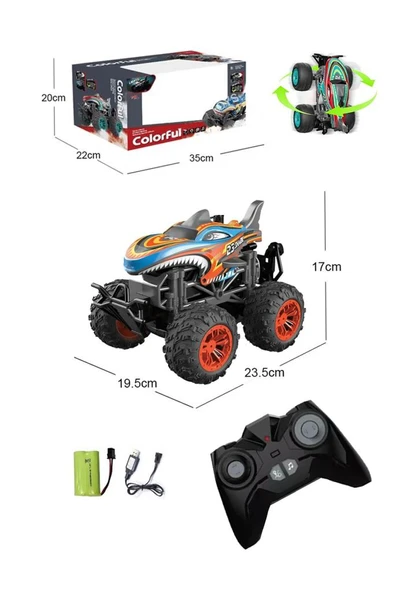 Şarjlı Kumandalı 360 Derece Dönebilen Duman Atan Off-Road Aracı Oyuncak Araba ürün görseli 1